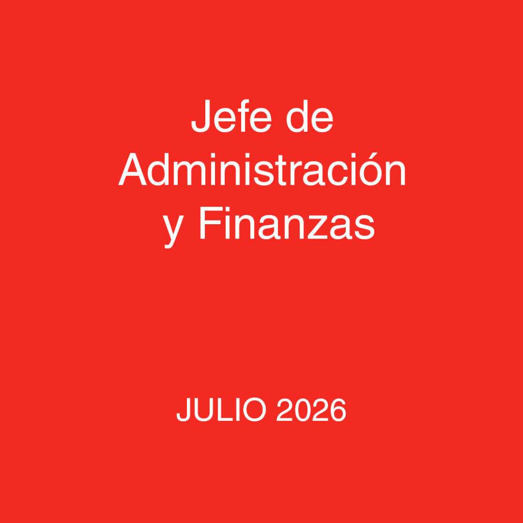 Búsqueda Laboral: Jefe de Administración y Finanzas